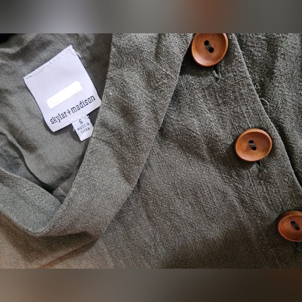 Skylar + Madison Olive Button-Down Top - Picture 3 of 4